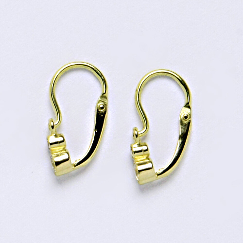 Dětské zlaté náušnice , žluté zlato, čiré zirkony - VE 179 