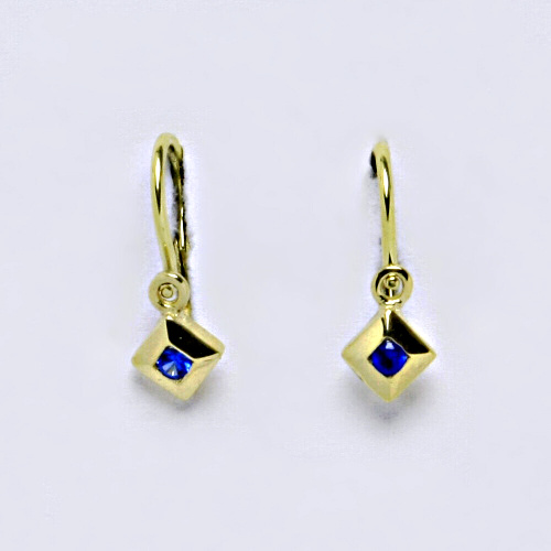 Dětské náušnice ze žlutého zlata 585/1000 VE 39 spinel