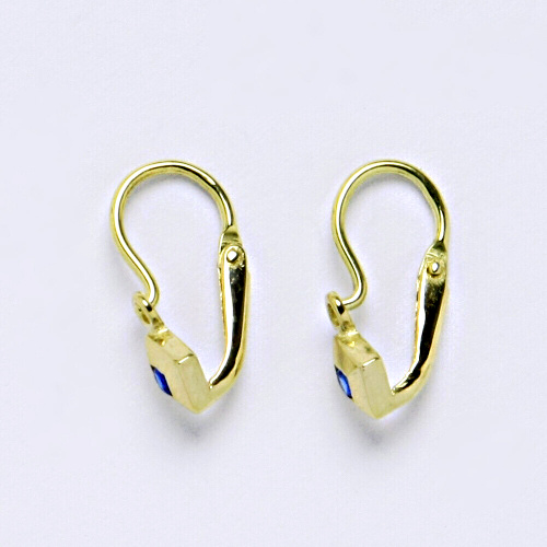 Dětské náušnice ze žlutého zlata 585/1000 VE 39 spinel