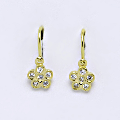 Dětské náušnice ze žlutého zlata 585/1000 VE17 BZ