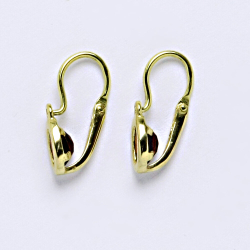 Dětské náušnice ze žlutého zlata 585/1000 VE 244 granát