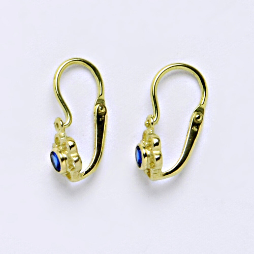Dětské náušnice ze žlutého zlata 585/1000 VE 197 spinel