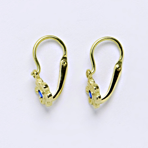 Dětské náušnice ze žlutého zlata 585/1000 VE 185 spinel