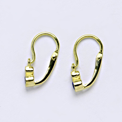 Dětské zlaté náušnice, žluté zlato , zirkon čirý a spinel - VE 179 