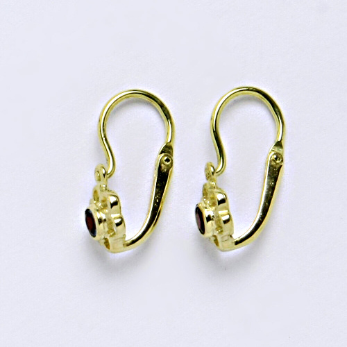 Dětské náušnice ze žlutého zlata 585/1000 VE 197 granát