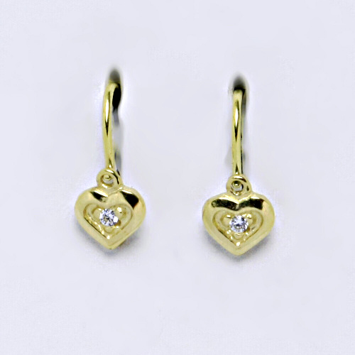Dětské náušnice ze žlutého zlata 585/1000 VE 201