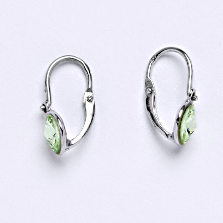 Dětské náušnice, bílé zlato, kolečka se Swarovski krystalem barva Chryzolit NK 1336
