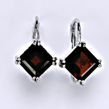 Zlaté náušnice přírodní granát, bílé i žluté zlato - NK 1259