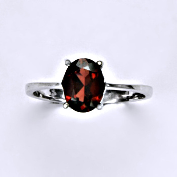 Zlatý prsten, bílé i žluté zlato, přírodní granát, T 1245