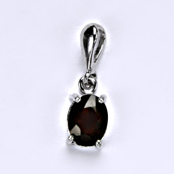 Zlatý přívěsek, bílé zlato, přírodní granát 8x6 mm, P 1245/22