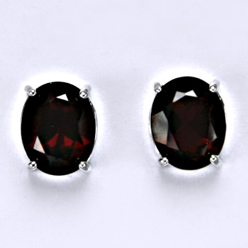 Zlaté náušnice, bílé i žluté zlato, přírodní granát, NŠ 1242