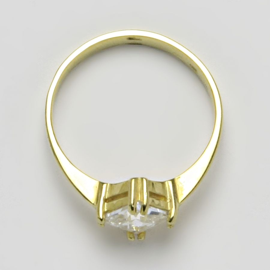 Prsten, žluté i bílé zlato, čirý zirkon - T 1257