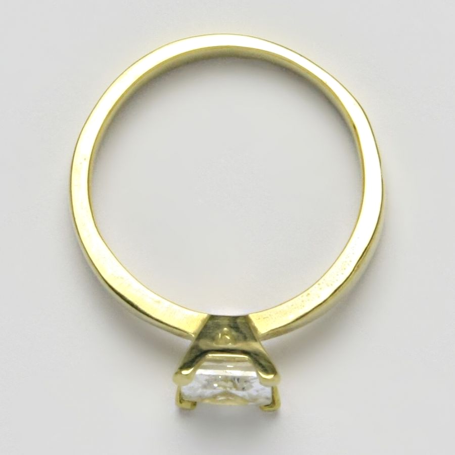 Zlatý prsten, žluté i bílé zlato, čirý zirkon - čtverec, T 1266