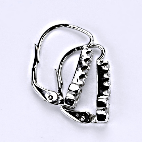 Náušnice bíle zlato zirkony, šperky zlaté VE 59