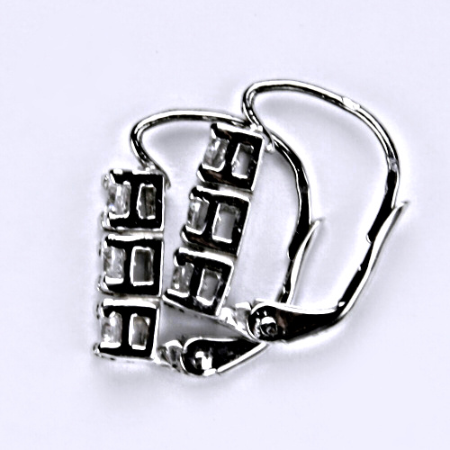 Zlaté náušnice se zirkony , bílé zlato -  VE 28