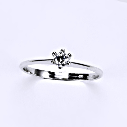 Prsten z bílého zlata se zirkonem VR 324