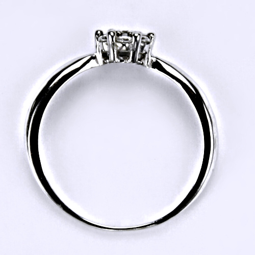 Prsten bílé zlato se zirkony, šperky zlaté VR 75