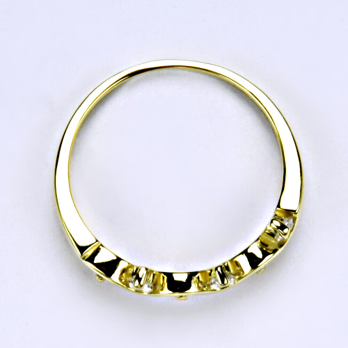 Zlatý prsten, žluté zlato, prstýnek s čirými zirkony, VR 234