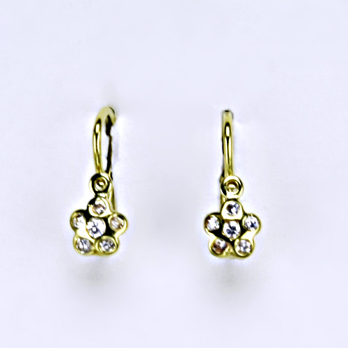 Dětské náušnice žluté zlato, zirkon, šperky zlaté VE 210