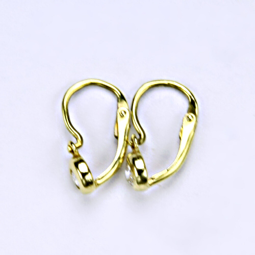 Dětské náušnice žluté zlato, zirkon, šperky zlaté VE 178 BZ