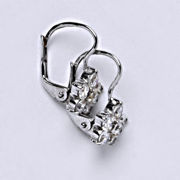 Náušnice bíle zlato zirkony, šperky zlaté VE 29