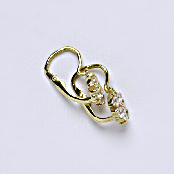 Dětské náušnice žluté zlato, zirkon, šperky zlaté VE 202 BZ