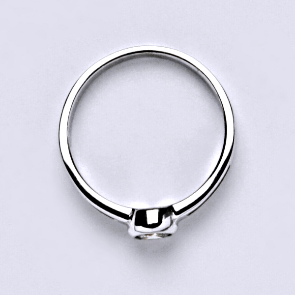 Zlatý prsten se zirkonem , bílé zlato -  VR 245