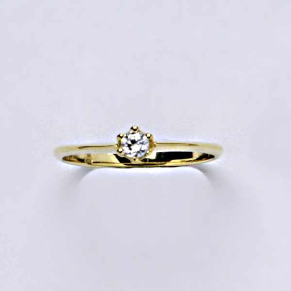 Prsten, prsteny žluté zlato, zirkon, šperky zlaté VR 326