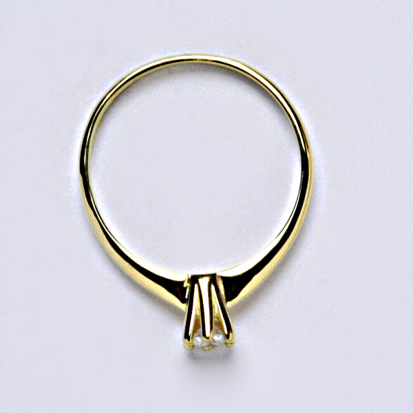 Prsten žluté zlato se zirkonem, šperky zlaté VR 324