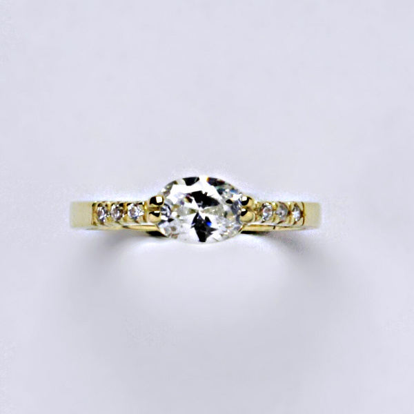 Prsten prsteny žluté zlato zirkon, VR 237