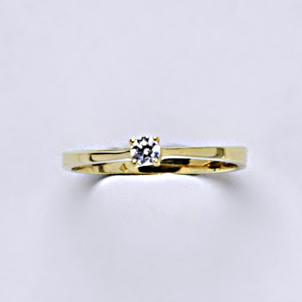 Prsten prsteny žluté zlato zirkon VR 322