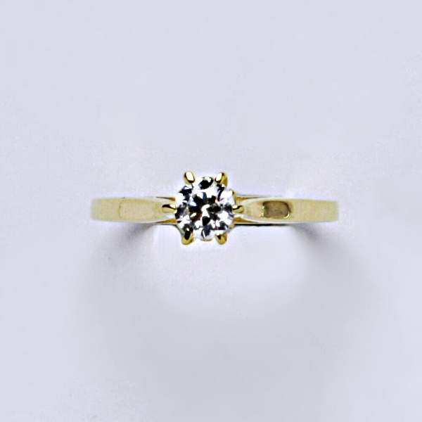 Prsten, prsteny, žluté zlato, zirkon, šperky zlaté VR 128