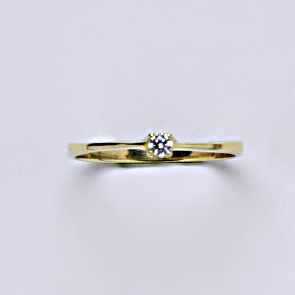 Prsten, prsteny žluté zlato, zirkon, šperky zlaté VR 327