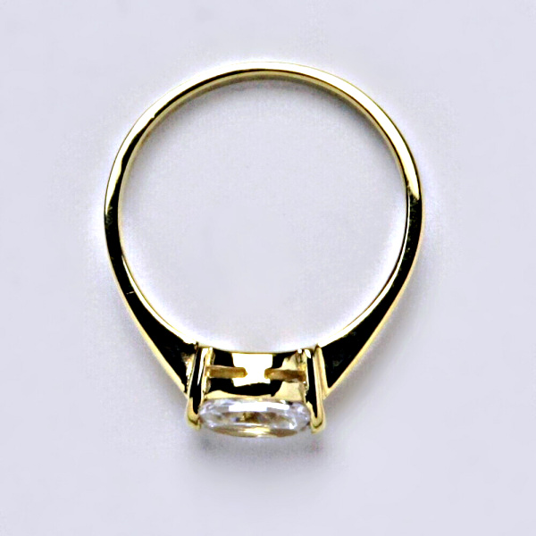 Zlatý prsten, žluté zlato, čirý zirkon, 5 v.v  VR 115