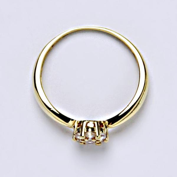 Prsten žluté zlato se zirkony, šperky zlaté VR 75