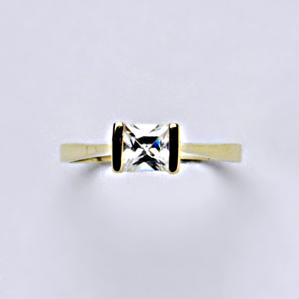 Prsten prsteny žluté zlato zirkon šperky zlaté VR 97