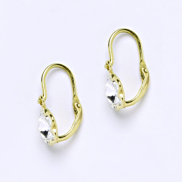 1 NK 1297 Dětské náušnice žluté zlato, krystal Swarovski AB