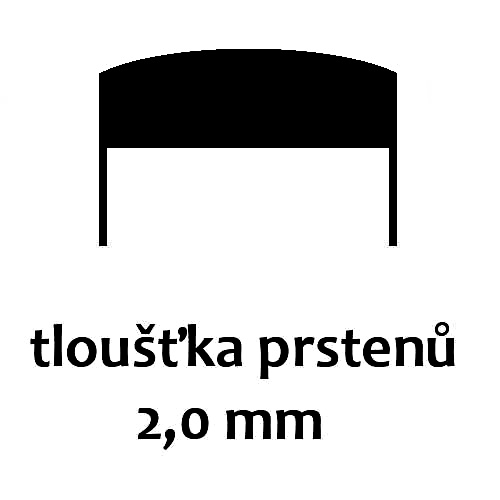 Snubní prsteny na zakázku žluté i bílé zlato, půlkulatý profil 2 mm