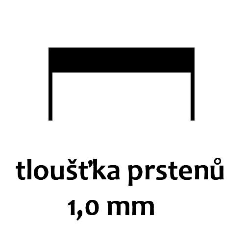 Snubní prsteny na zakázku žluté i bílé zlato, rovný profil 1 mm 