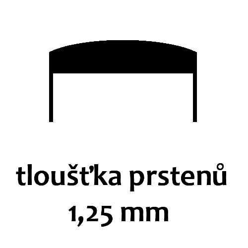 Snubní prsteny na zakázku žluté i bílé zlato, půlkulatý profil 1.25 mm