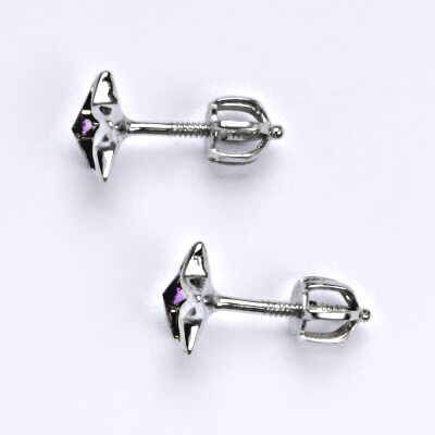 Zlaté náušnice se Swarovski krystalem vitrail light, bílé zlato, hvězda, NŠ 1326