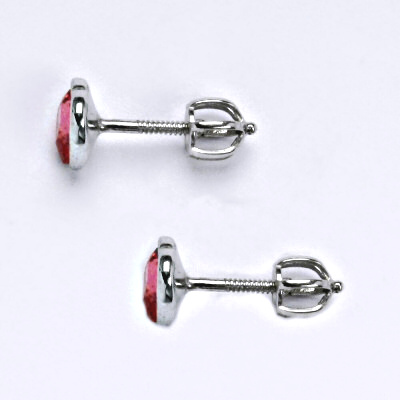 Zlaté náušnice se Swarovski krystalem light rose, bílé zlato, srdce, NŠ 1315