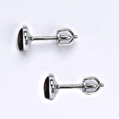 Zlaté náušnice se Swarovski krystalem siam, bílé zlato, srdce, NŠ 1315