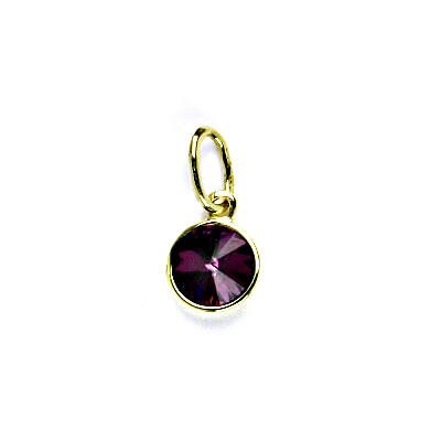 Zlatý přívěsek , Swarovski krystal amethyst, žluté zlato - P 1336