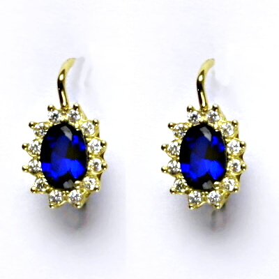 Zlaté náušnice Kate, žluté i bílé zlato, spinel, náušnice ze zlata, NK 1480