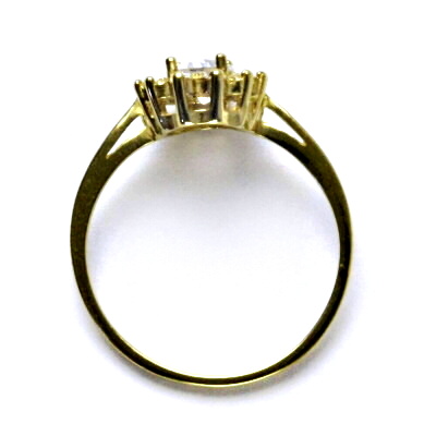 Zlatý prsten Kate, žluté i bílé zlato, čirý zirkon - T 1480 