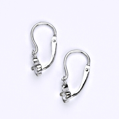 Dětské náušnice zlaté s čirým zirkonem, bílé zlato 14 karátů, 0,88 g -VE 198 - BZ 