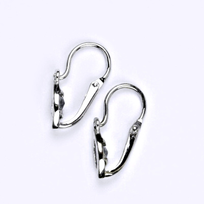 Dětské náušnice zlaté s akvamarínem, bílé zlato, VE 245 akvamarin