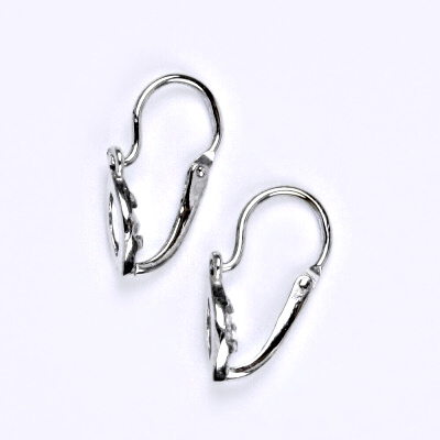 Dětské náušnice zlaté s čirým zirkonem, bílé zlato, VE 245 BZ