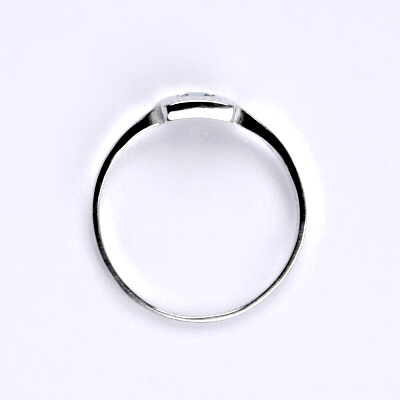 Stříbrný prsten , zirkon akvamarin - T 1117 